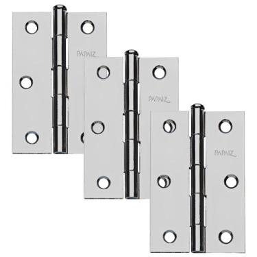 Imagem de Dobradiça Leve de Aço Reto 1295 Conjunto Com 3 Peças - 0124011 - PAPAI