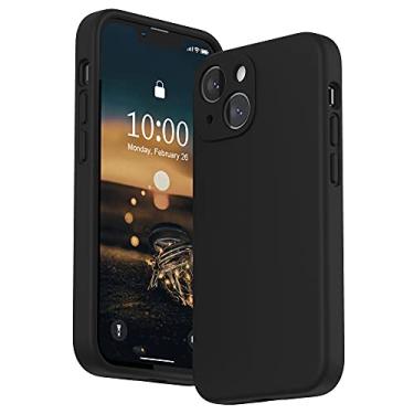Imagem de SURPHY Capa compatível com iPhone 13 Mini com protetor de tela, (proteção da câmera + forro de microfibra macia), capa de telefone de silicone líquido de 5,4 polegadas 2021, preta