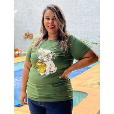 Imagem de T-Shirt Malha Personagem Para Gordinhas Do G1 ao G3 - Wild, Verde, G3