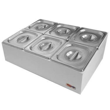 Imagem de Condimentadora Central Refrigerada 6 cubas ZPCNR06 Inox - Zepper