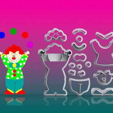 Imagem de Cortador Circo - Palhaço Modular Tamanho 8 Cm