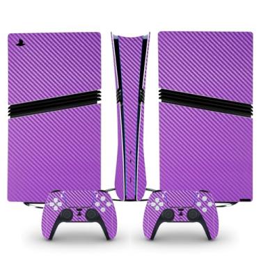 Imagem de Skin Wrap for PS5 Pro Digital Edition, Vinyl Decal Protective Wrap Sticker Cover for Console and Controller (Purple Carbon Fiber)