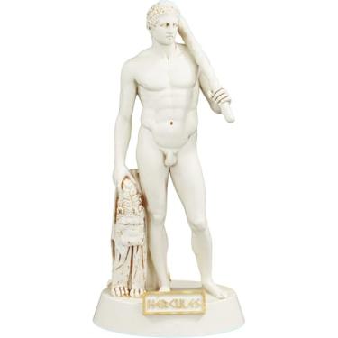 Imagem de Estátua Hércules v2 - Leão de Nemeia (Cor Mármore Dourado)