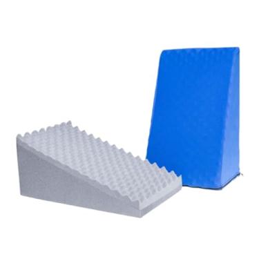 Imagem de Travesseiro Triangular Anatômico Casca De Ovo Apoio Encosto Costa Leitura Antirefluxo(Azul,Único)