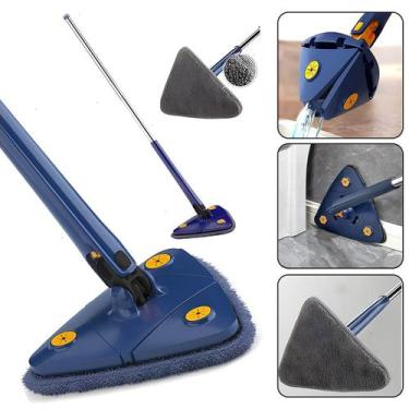 Imagem de Mop De Limpeza Rodo Giratório Triângular 360 Esfregão Seco molhado Vid