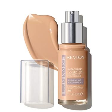 Imagem de REVLON Base Líquida Illuminance Skin-Caring, Ácido Hialurônico, Fórmula Hidratante E Nutritiva Com Cobertura Média, 317 Tan Sand, 1 Fl Oz