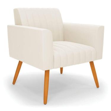 Imagem de Poltrona Viena Gomada Veludo Pés Palito Castanho - D`rossi Preto