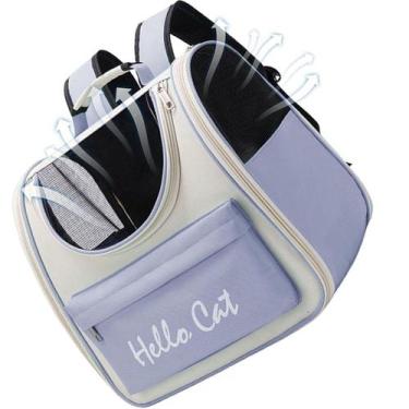 Imagem de Mochila Bolsa Transporte Animais Cachorro Gato Pet Bolso Ar Ventilado 