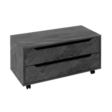 Imagem de Balcão Gabinete 80cm com 2 Gavetas e Rodízio BN3643 Mármore Lunar  - Tecno