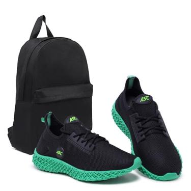 Imagem de Tênis Feminino Ascension Preto + Mochila Básica – Leve, Confortável e Ideal para Caminhada, Academia e Uso Diário (Verde, BR, Adulto, Numérico, 38)