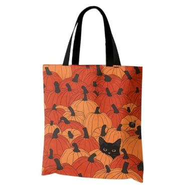 Imagem de Bolsa de lona Horadaily, bolsa de ombro reutilizável preta para mulheres, mulheres, férias, compras, trabalho, academia