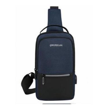 Imagem de Bolsa Pochete Transversal Masculina Shoulder Bag Refletida - ALWY, Azu