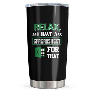 Imagem de Vuxoye Presentes de contador, copo de 590 ml, presentes engraçados de planilha para chefe, CPA, colega de trabalho, auditores, profissionais de finanças, mulheres, homens, contadores/CPA, presente de