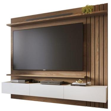 Imagem de Painel TV 70 Pol Suspenso 180cm Buriti Amêndoa/Off White C05 - Mpozena