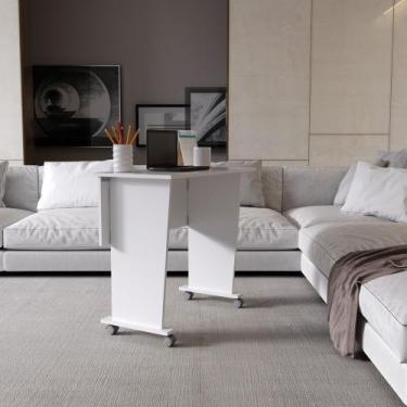 Imagem de Mesa Escrivaninha Dobrável 80cm com Rodízio ME4117 Tecnomóbili, Branco