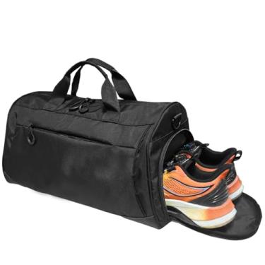 Imagem de Bolsa de ginástica para homens e mulheres com alça de ombro, compartimento para sapatos e molhados, bolsa esportiva leve, bolsa esportiva durável, perfeita para viagens, fitness, treino, natação, ioga