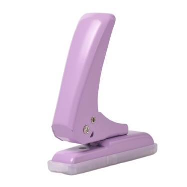 Imagem de Punto de orifício único, perfurador de círculo de papel, 40 folhas Capacidade de soco para A4 A5 B5 Notebook Diário do Diário de Scrapbook Agenda Agenda Agenda Greeting Card (Roxo)