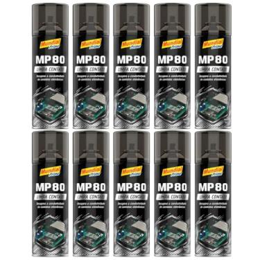 Imagem de Kit 10 Limpa Contato Elétrico Spray 300ml Mundial Prime MP80 Aeroflex – Remove Oxidação, Poeira e Garante Melhor Contato em Componentes Elétricos