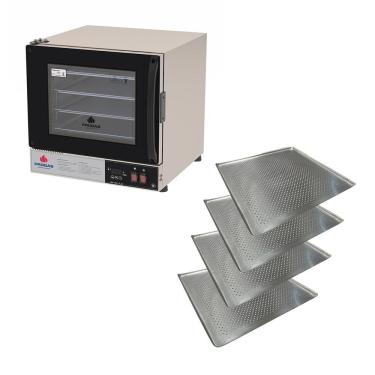 Imagem de Forno Turbo Prp-004 Plus 127v Preto Progás + 4 Assadeiras Cimapi