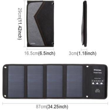 Imagem de HAWEEL 28W Carregador de Painel Solar Dobrável com Portas USB