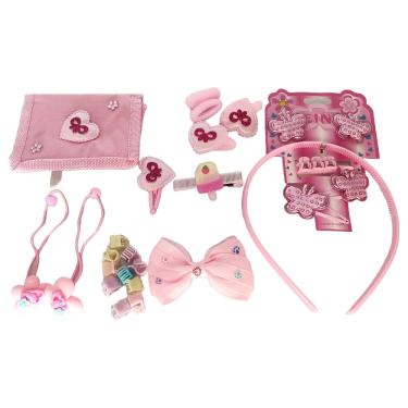 Imagem de Kit 31 Pçs Presilha Xuxinha Cabelo Infantil Acessórios Rosa