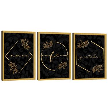 Imagem de Quadro Decorativo Trio Gratidão, Fé e Amor