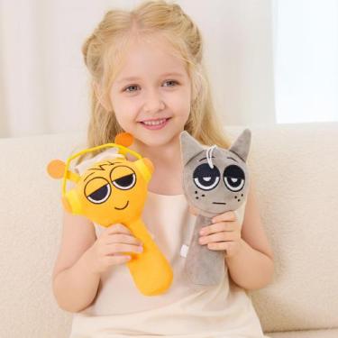Imagem de Conjunto Toy Figure XYG Sprunki Plush 23 cm cinza e laranja