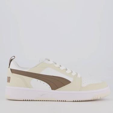 Imagem de Tênis Puma Rebound V6 Low Branco e Bege, 40