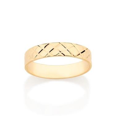 Imagem de Aliança Diamantada Rommanel Folheado a Ouro 513274, 24, Dourado