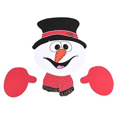 Imagem de ZJchao Cerca de Arte de Natal Peeker Papai Com Rena Decoração de Natal para Festas de Férias de Holida de Férias de Garden de Jardim Ao Ar Livre Branco Branco Preto 40x30cm (03)