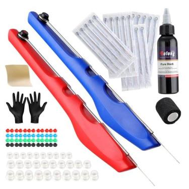 Imagem de Kit de tatuagem Solong Poke a Stick com luvas de tinta e agulhas GK803