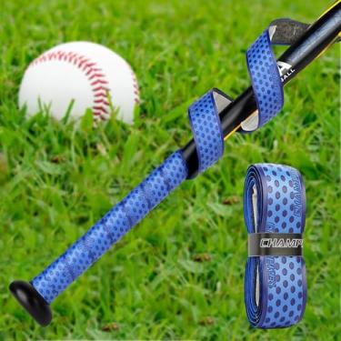 Imagem de Taco Tape Grip Blue – Fita antiderrapante para taco de beisebol softball, alça de lacrosse, envoltório perfurado acolchoado, instalação autoadesiva rápida