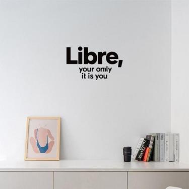 Imagem de Adesivos de parede Libre Motivational Quote Decalque de vinil 24x78cm 