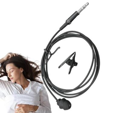 Imagem de Fones de ouvido mono, fone de ouvido mono de orelha única,Fones de ouvido unilaterais com isolamento acústico | Fone de ouvido econômico preto para mp3, fone de ouvido único com fio, silicone para exe