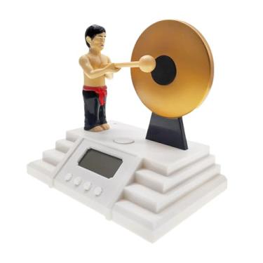 Imagem de Relógios digitais para quartos,Relógio digital,Relógio infantil criativo com bastão de gongo - Pequeno despertador digital com gongo, adequado para pessoas com sono pesado