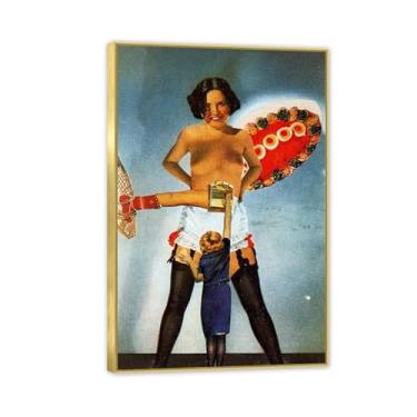 Imagem de Remedios Varo Home Decor The Message Art Prints Canvas for Bedroom Living Remedios Varo Wall Decor Surrealism Wall Art Gift Framed Ready to Hang60x40cm (61.0x40.6 cm) Moldura dourada