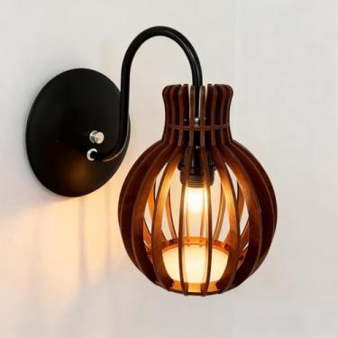 Imagem de Luminária Arandela Cabeceira Corredor Colonial Madeira 127/220v Madeira