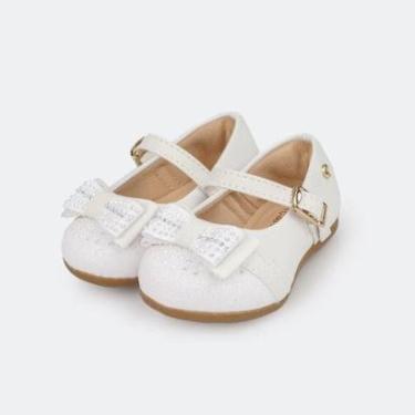 Imagem de Sapato Infantil Pampili Angel Laço Glitter Branco 04.979-Feminino