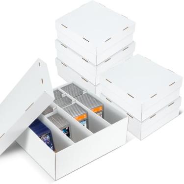 Imagem de MnnktClair 6 Pack Graded Trading Card Storage Box - 4 Rows Graded Card Case, Divided Cardboard Boxes for Sports Card Storage, Compatible with PSA/GMA/CSG/SGC/HGA