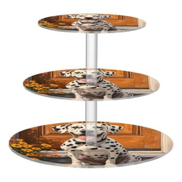 Imagem de CEBUGI Suporte de cupcake de 3 camadas, suporte redondo para bolo, torre, bandeja de servir em camadas de acrílico para chá, chá de bebê, casamento e mais