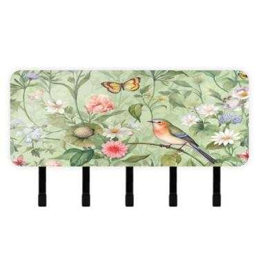 Imagem de Burbuja Porta-chaves vintage com 5 ganchos de chave, porta-chaves autoadesivo montado na parede, organizador de armazenamento de correio para entrada, decoração de casa