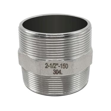 Imagem de Conexão Niple 2-1/2 Aço Inox 304 Duplo Sextavado Hexagonal