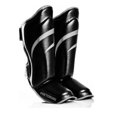 Imagem de Caneleira de Muay Thai Pretorian New Impact Unis Edição Gym Séries - Preto/Cinza-Unissex