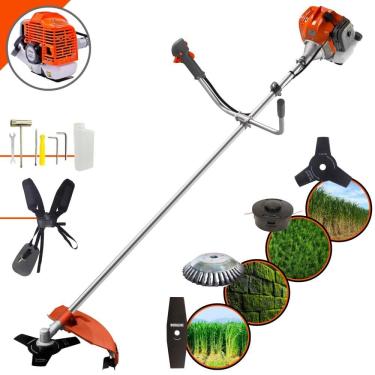 Imagem de Roçadeira Profissional Tekna RL430ACN-TK Motor 2 Tempos 43cc 9.000rpm 1,7HP de Potência Com Carretel e Faca 3 Pontas + Faca 2 Pontas + Escova de Aço