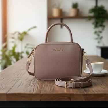 Imagem de Bolsa feminina baú pequena Pavão de Ouro PRIME