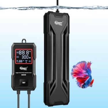 Imagem de hygger Aquecedor de aquário de 1200 W, aquecedor de aquário submersível atualizado com sistema de proteção dupla e display digital de LED, com função de desligamento automático, para tanque de água
