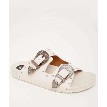 Imagem de Rasteirinha Feminina  Tachas Marisa-59138, Off white, 36
