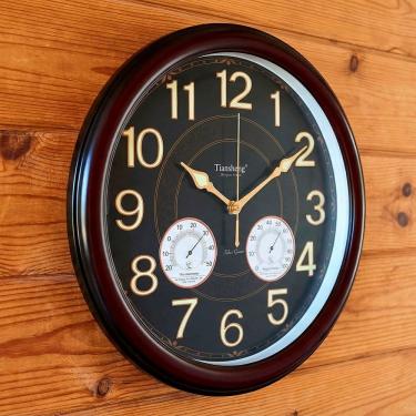 Imagem de Relógio De Parede Decorativo Com Higrômetro Termômetro 46cm