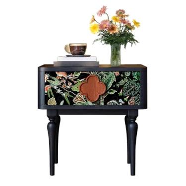 Imagem de Mesa de cabeceira moderna de meados do século com gaveta, mesa de extremidade, mesa lateral de cama ractica, mesa de canto de madeira vintage para quarto, sala de estar, escritório (tamanho: 48 cm