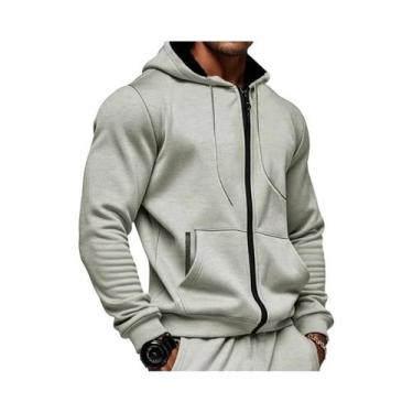 Imagem de Moletom Masculino De Manga Longa Com Capuz E Zíper, Confortável Para O